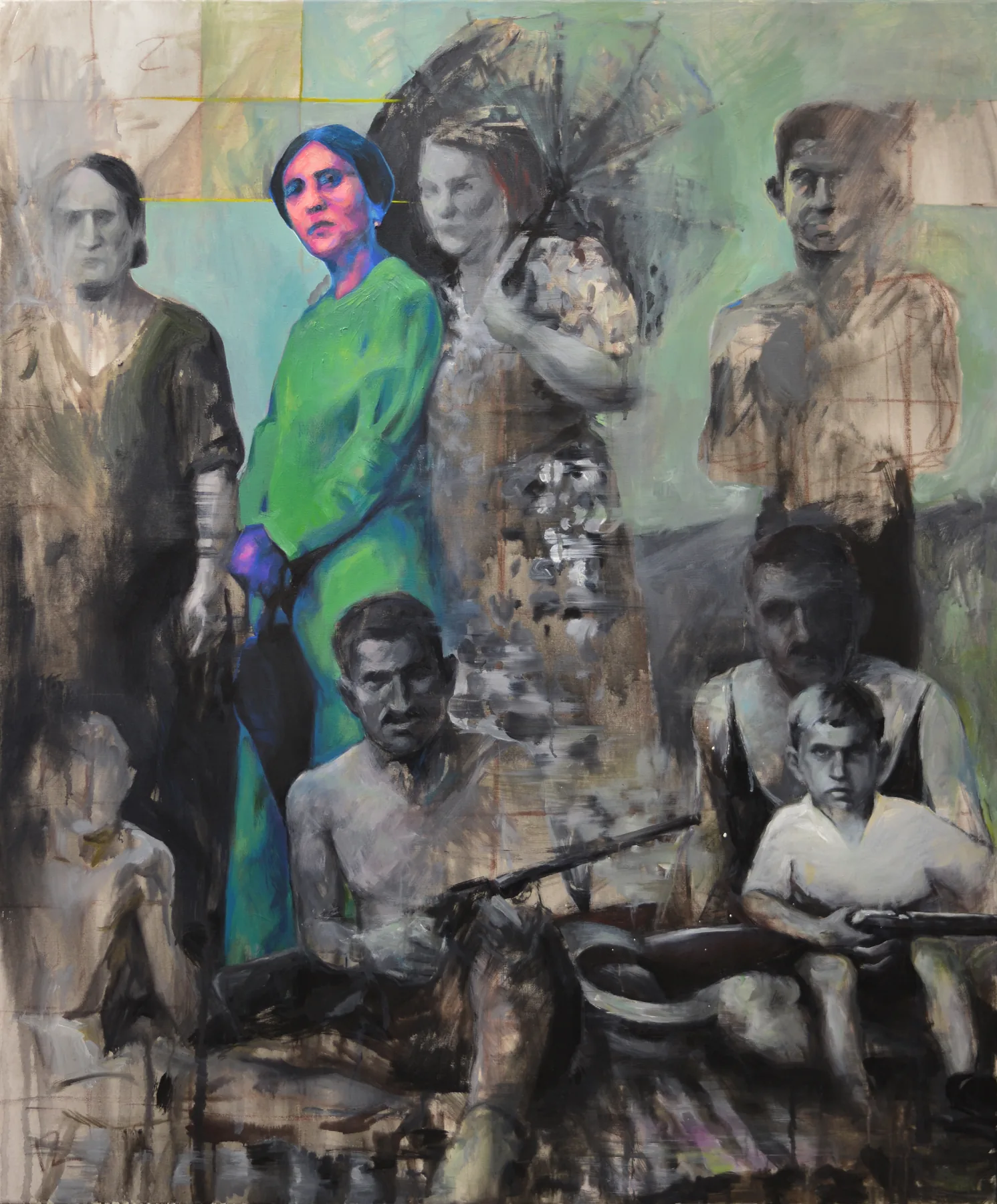 "Past Hunters", 120 x 100 cm, acrylic on canvas, 2022