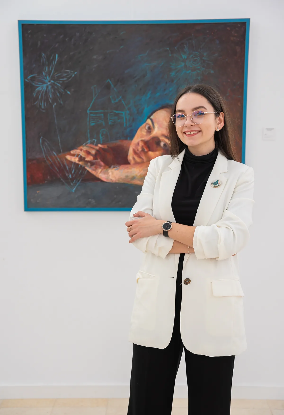 Andreea Gabriela Tudor at her exhibition opening